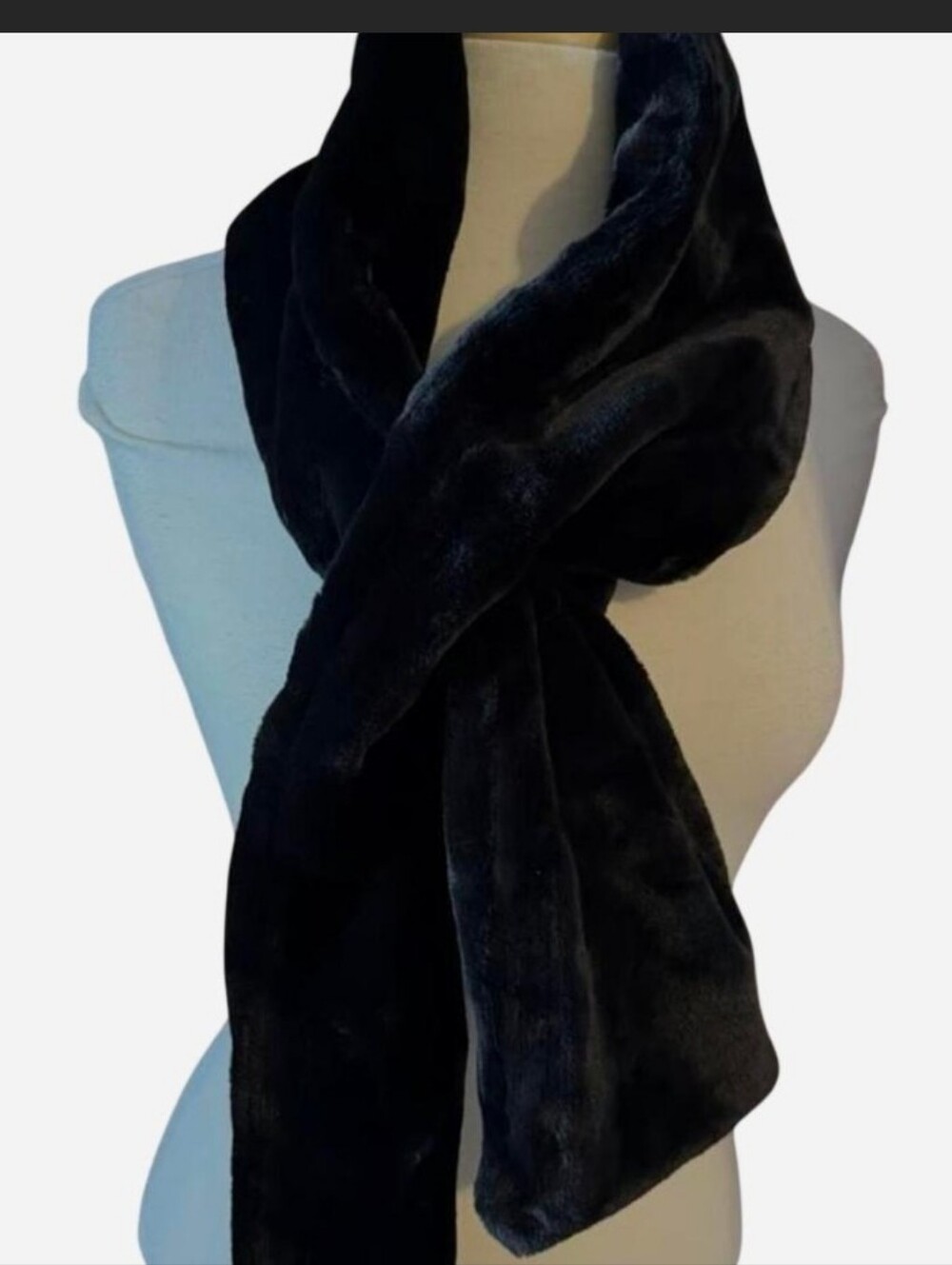 SPRIGS Black Faux Fur Scarf